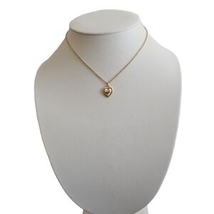 Vintage gold plated heart and flower medallion choker necklace